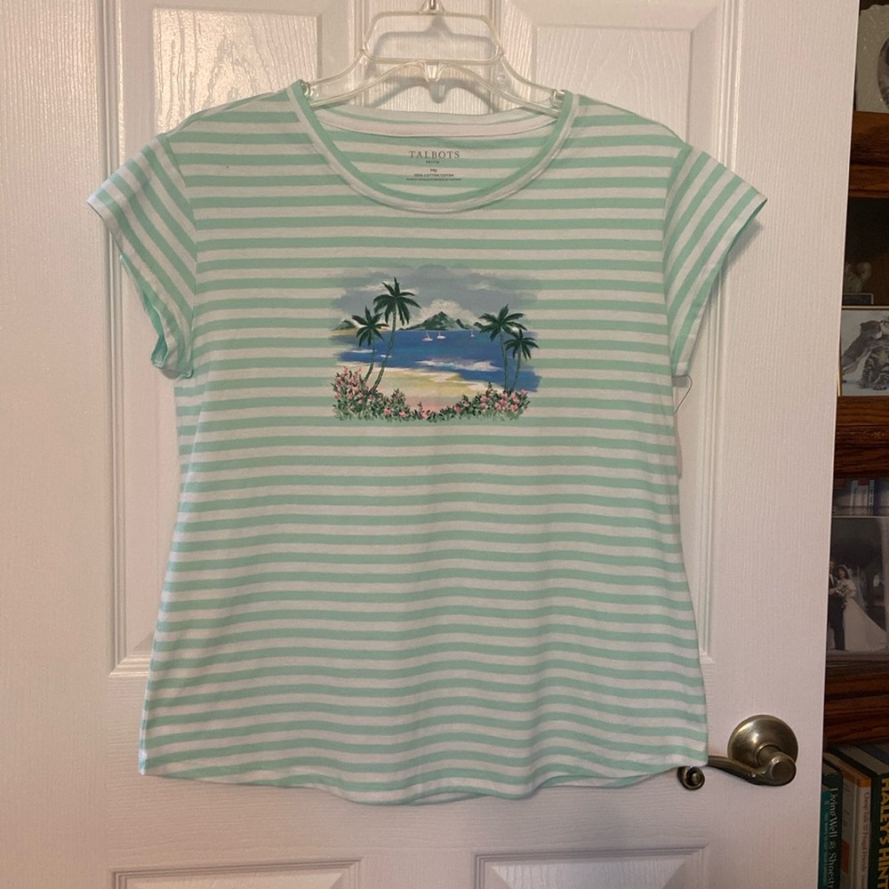 Striped Talbots tee w island image